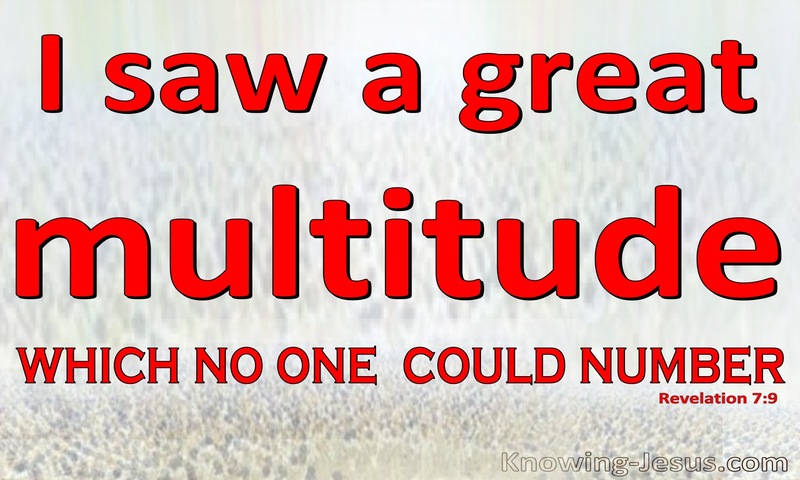 Revelation 7:9 A Great Multitude Which No One Could Number (red)